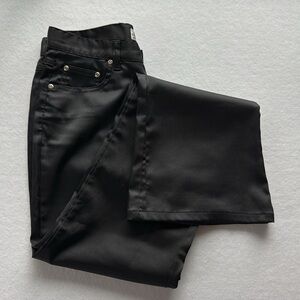 Arizona Jeans Black Satin Flare Casual Dress Party Pants Y2K Women Sz 5